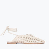 ETTA WOVEN ANKLE LACE-UP FLAT