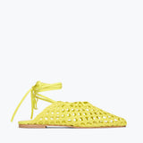 ETTA WOVEN ANKLE LACE-UP FLAT