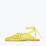 ETTA WOVEN ANKLE LACE-UP FLAT