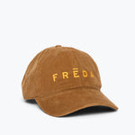 Embroidered Freda Hat in ginger corduroy, side view