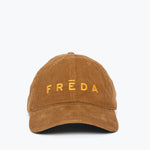 Embroidered Freda Hat in ginger corduroy, front view