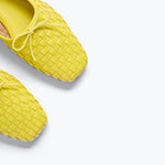 Freda Salvador JADA square toe ballet flat with neon woven detail, showcasing a stylish flat shoe design.