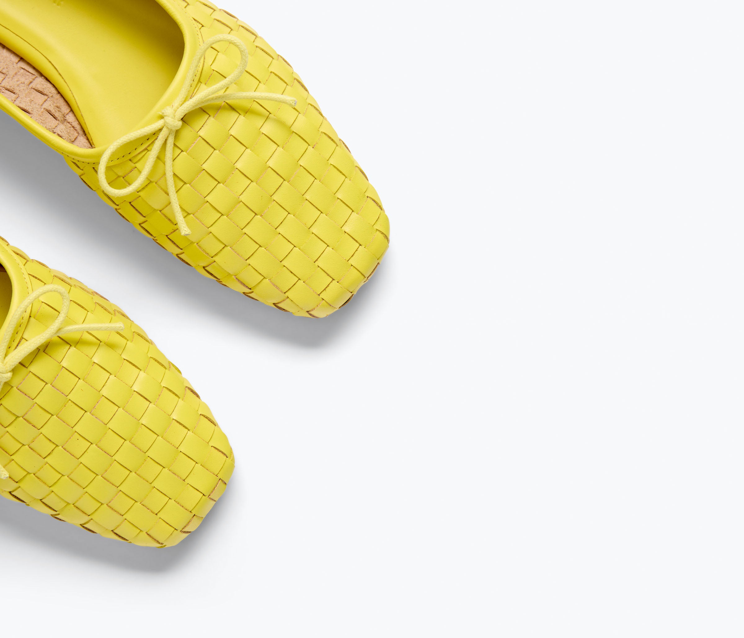 Freda Salvador JADA square toe ballet flat with neon woven detail, showcasing a stylish flat shoe design.