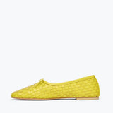Fredaa Salvador JADA square toe ballet flat with neon woven interior, showcasing a stylish and comfortable flat shoe design.