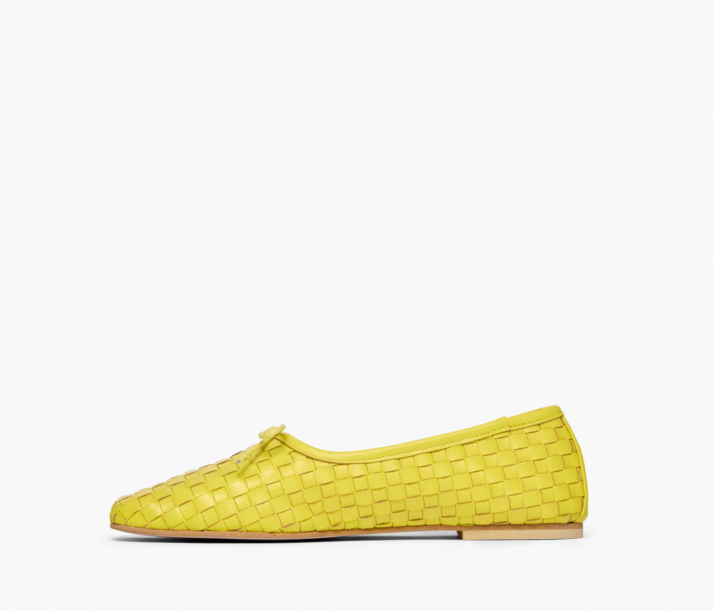 Fredaa Salvador JADA square toe ballet flat with neon woven interior, showcasing a stylish and comfortable flat shoe design.