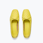 Freda Salvador JADA square toe ballet flat with neon woven top, featuring a sleek flat design and stylish craftsmanship.