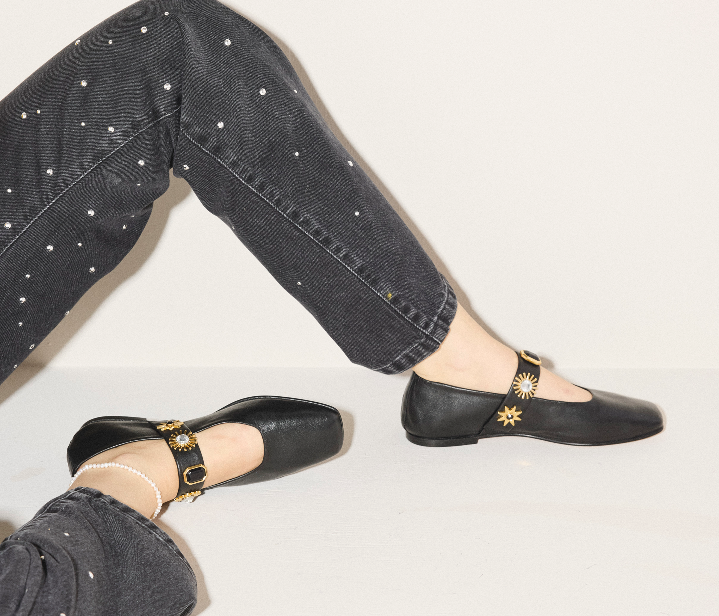 JASMINE EMBELLISHED MARY JANE FLAT, [product-type] - FREDA SALVADOR Power Shoes for Power Women