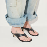 KAT HEELED  LEATHER THONG SANDAL, [product-type] - FREDA SALVADOR Power Shoes for Power Women