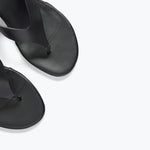 KAT HEELED  LEATHER THONG SANDAL, [product-type] - FREDA SALVADOR Power Shoes for Power Women