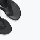 KAT HEELED  LEATHER THONG SANDAL, [product-type] - FREDA SALVADOR Power Shoes for Power Women