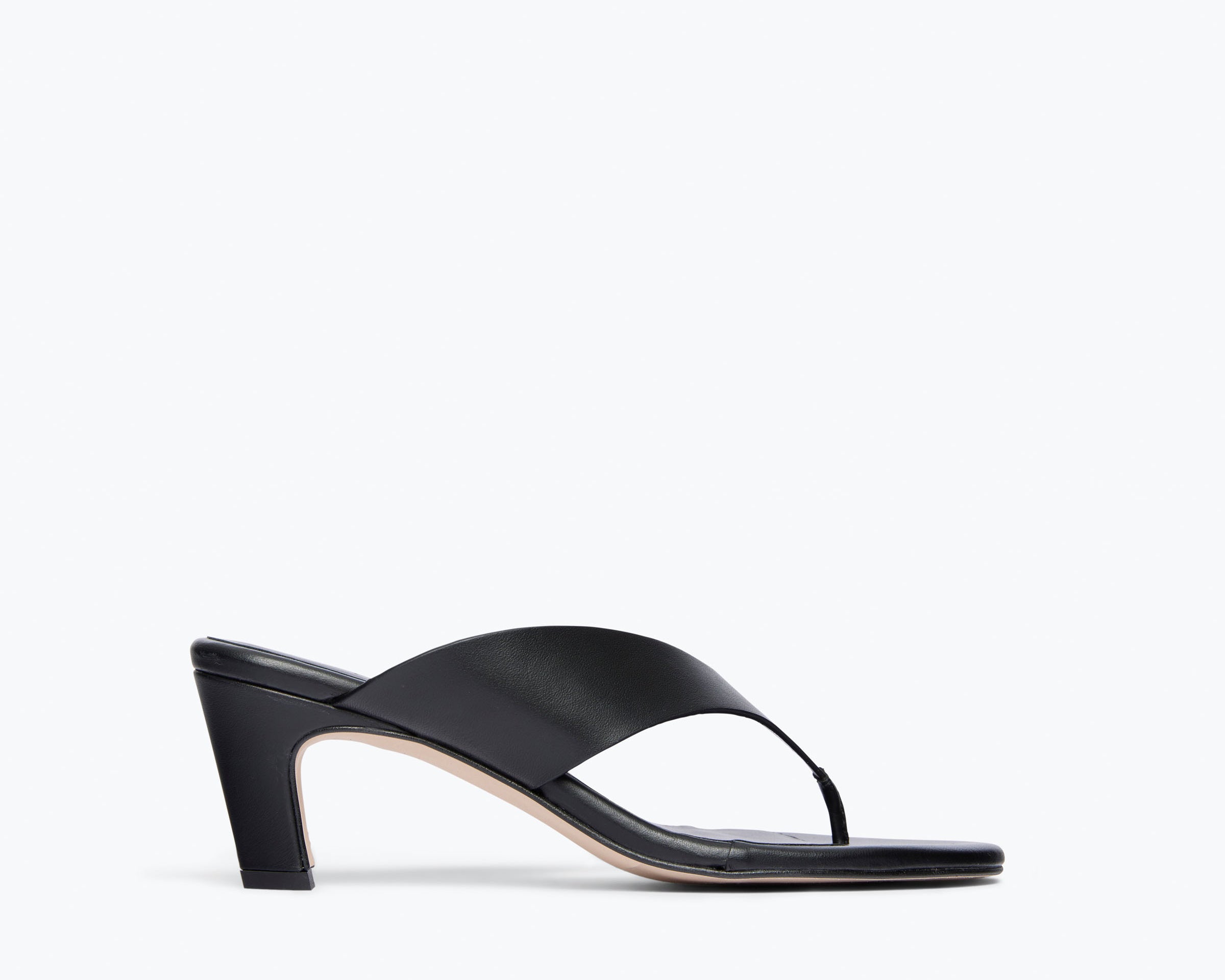 KAT HEELED  LEATHER THONG SANDAL, [product-type] - FREDA SALVADOR Power Shoes for Power Women