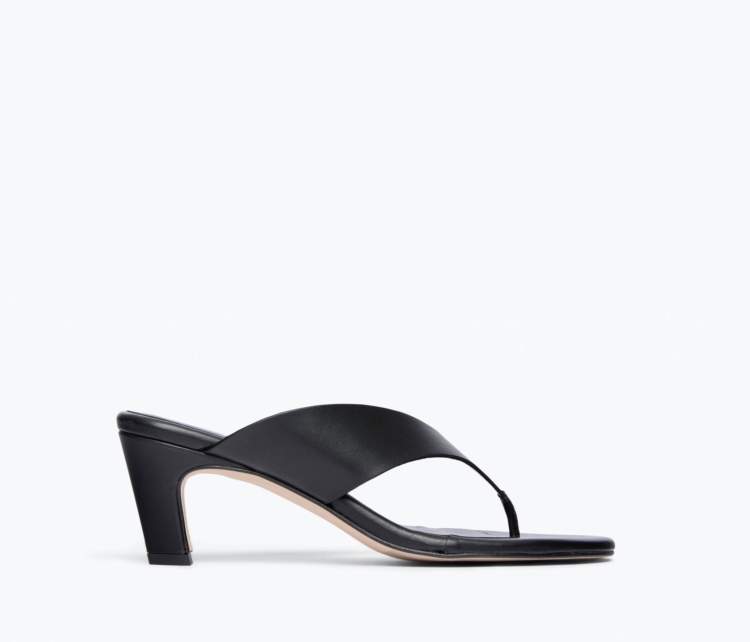 KAT HEELED  LEATHER THONG SANDAL, [product-type] - FREDA SALVADOR Power Shoes for Power Women