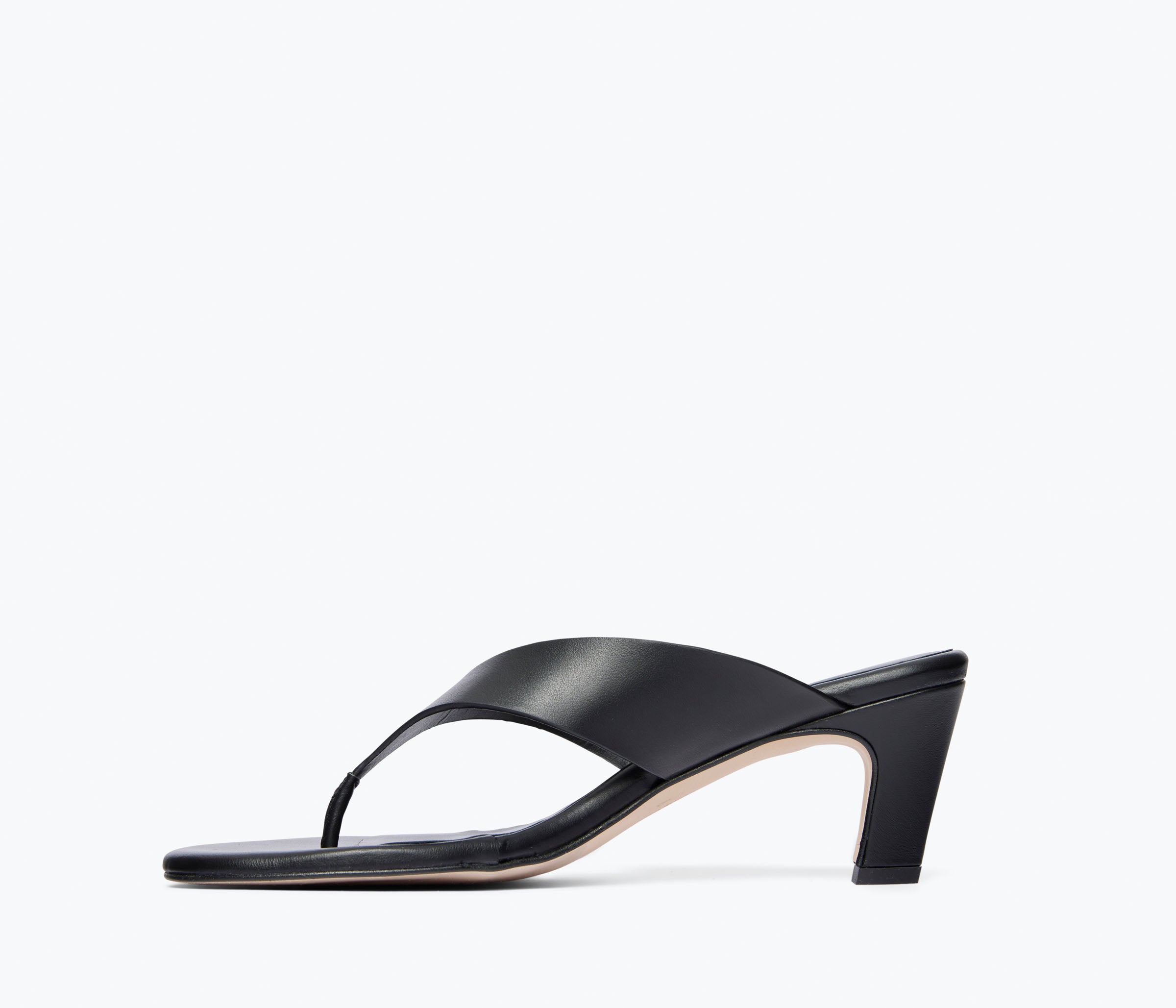 KAT HEELED  LEATHER THONG SANDAL, [product-type] - FREDA SALVADOR Power Shoes for Power Women