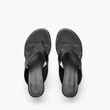KAT HEELED  LEATHER THONG SANDAL, [product-type] - FREDA SALVADOR Power Shoes for Power Women