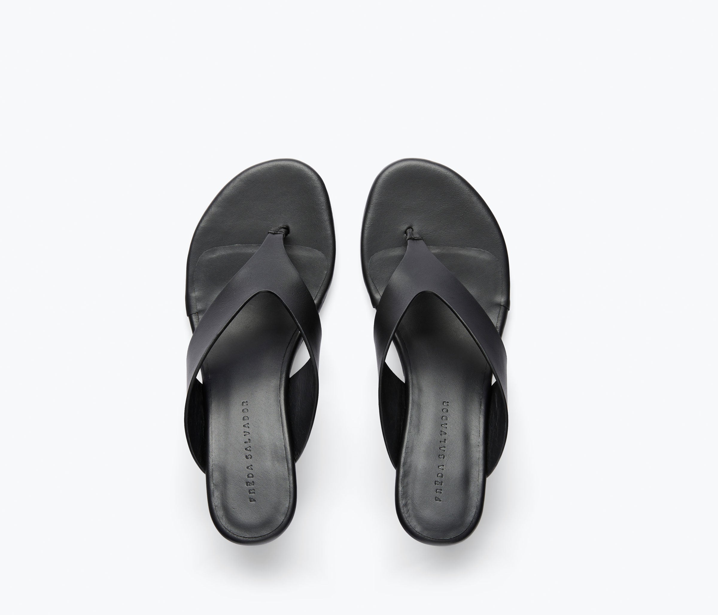 KAT HEELED  LEATHER THONG SANDAL, [product-type] - FREDA SALVADOR Power Shoes for Power Women