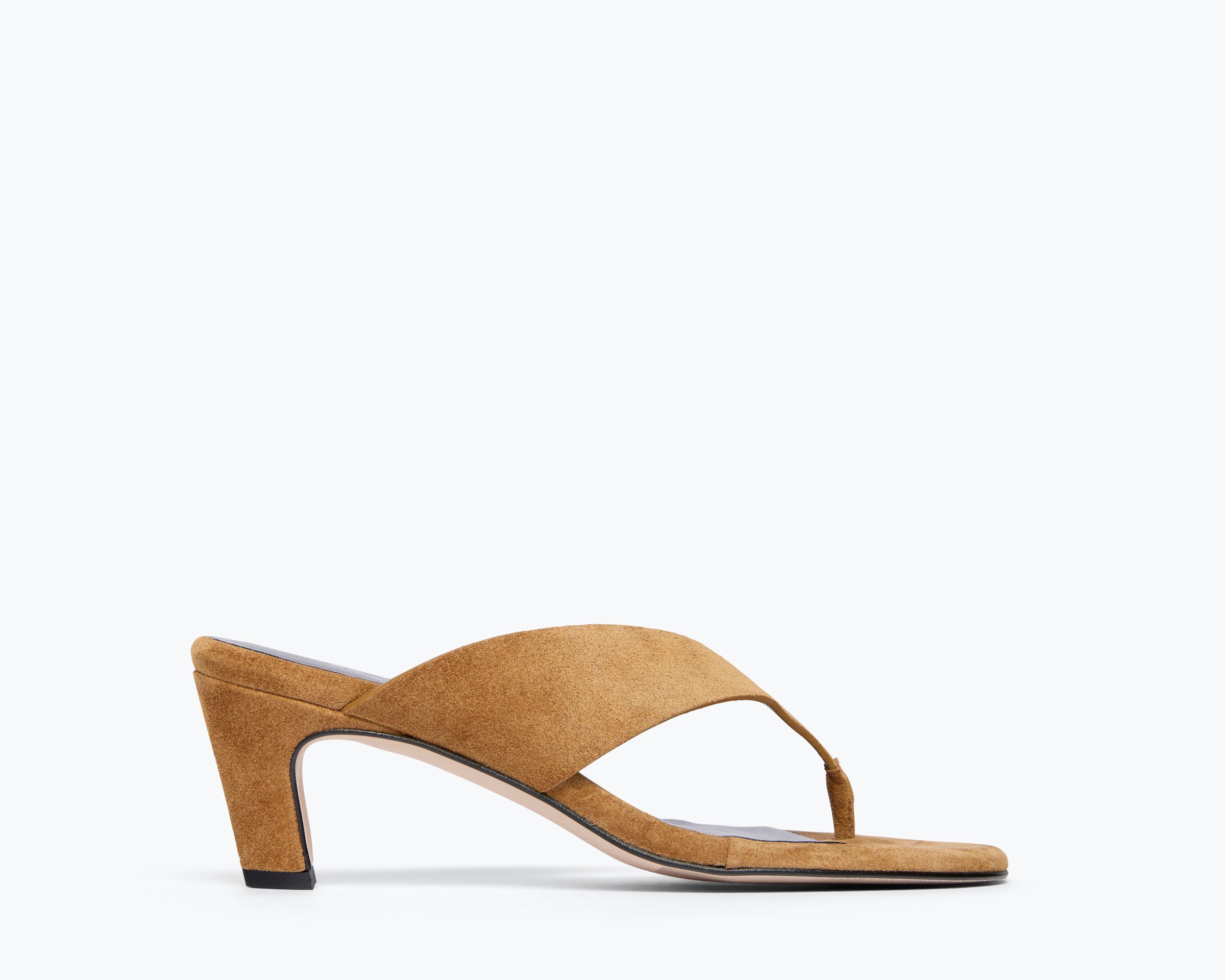 KAT HEELED  LEATHER THONG SANDAL, [product-type] - FREDA SALVADOR Power Shoes for Power Women