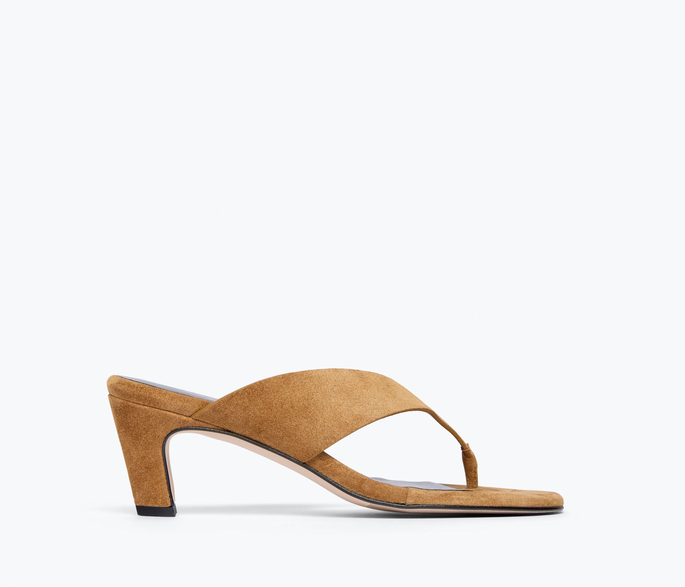 KAT HEELED  LEATHER THONG SANDAL, [product-type] - FREDA SALVADOR Power Shoes for Power Women