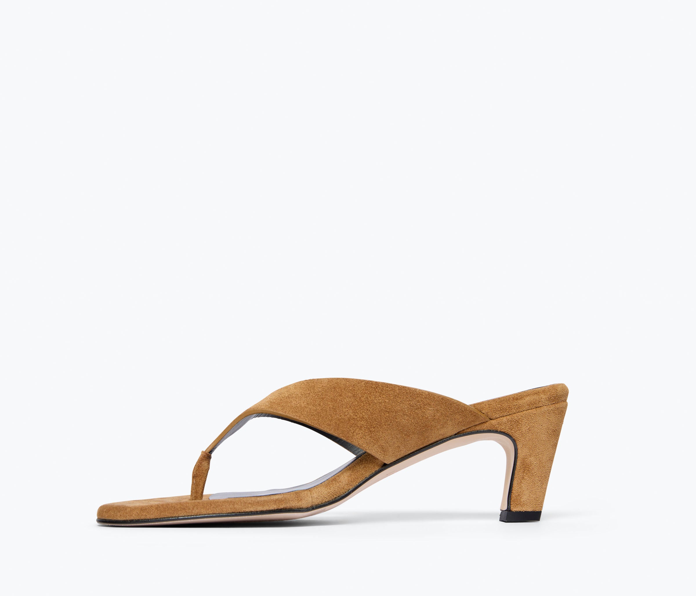 KAT HEELED  LEATHER THONG SANDAL, [product-type] - FREDA SALVADOR Power Shoes for Power Women
