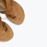 KAT HEELED  LEATHER THONG SANDAL, [product-type] - FREDA SALVADOR Power Shoes for Power Women