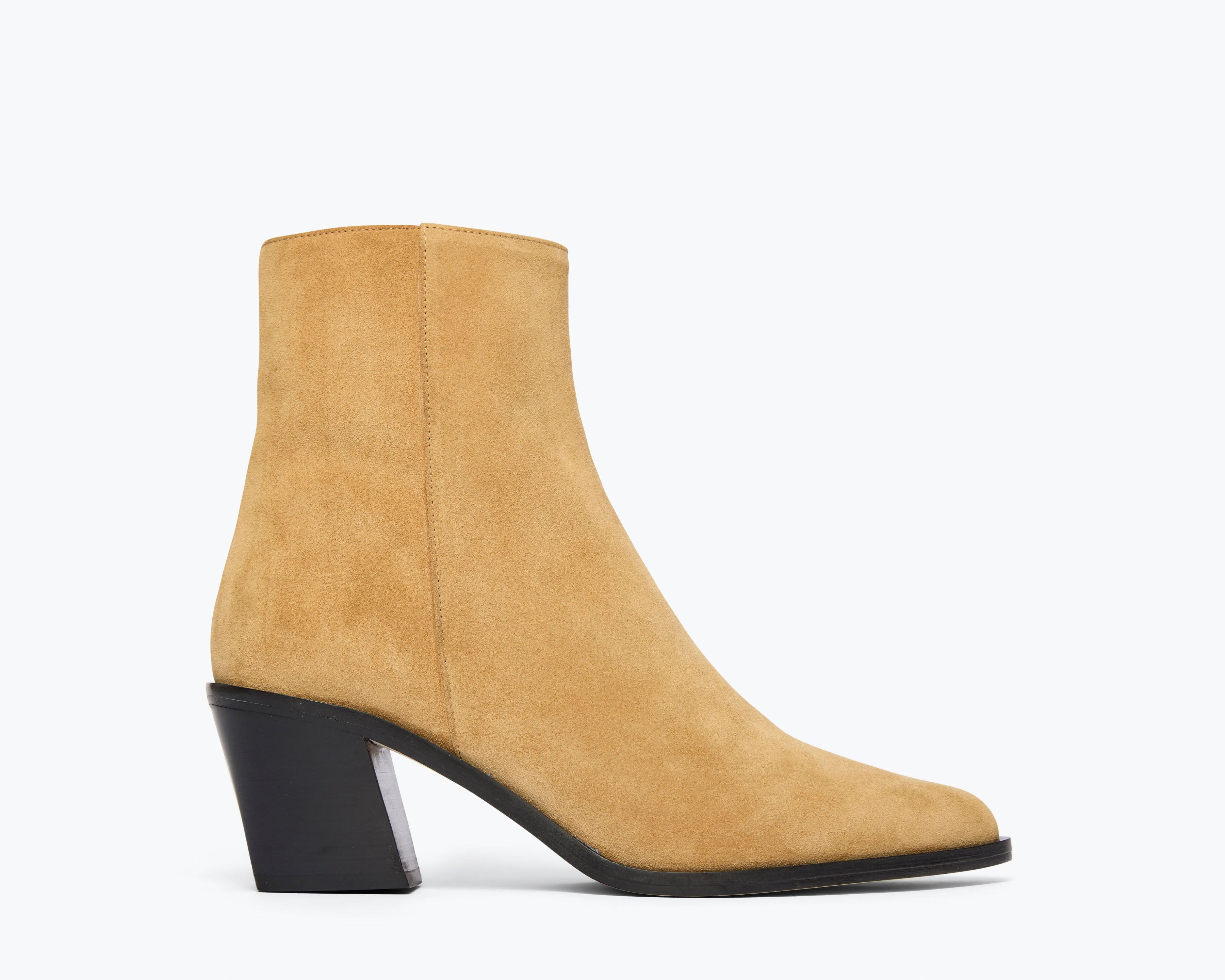 LACEY boot in biscuit suede, front view