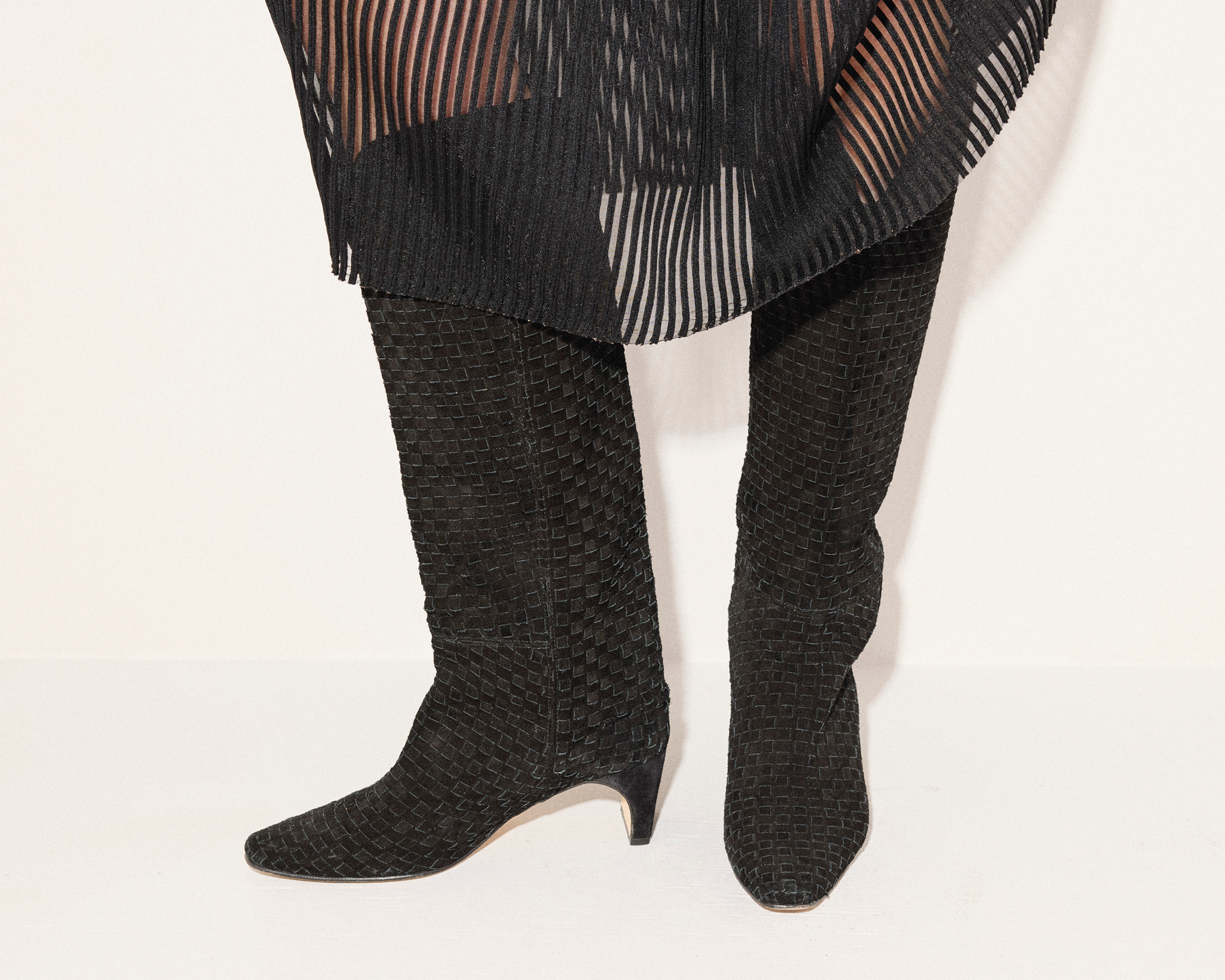 LENNOX WOVEN TALL BOOT, [product-type] - FREDA SALVADOR Power Shoes for Power Women