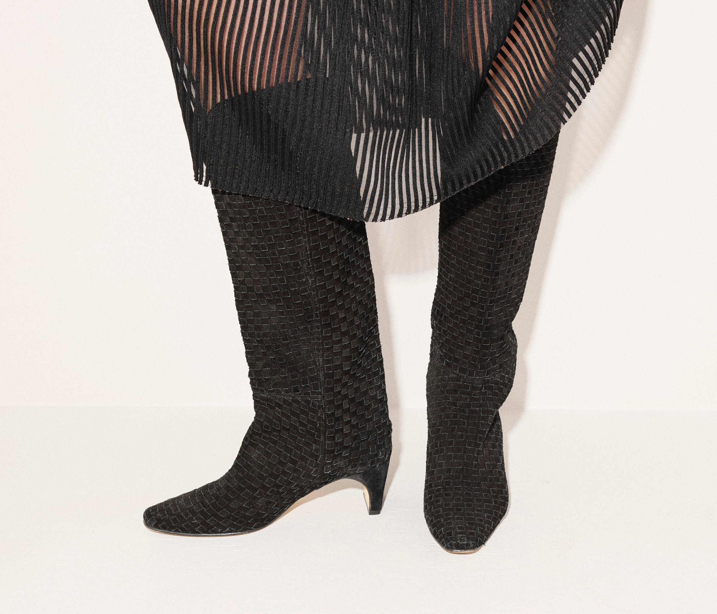 LENNOX WOVEN TALL BOOT, [product-type] - FREDA SALVADOR Power Shoes for Power Women