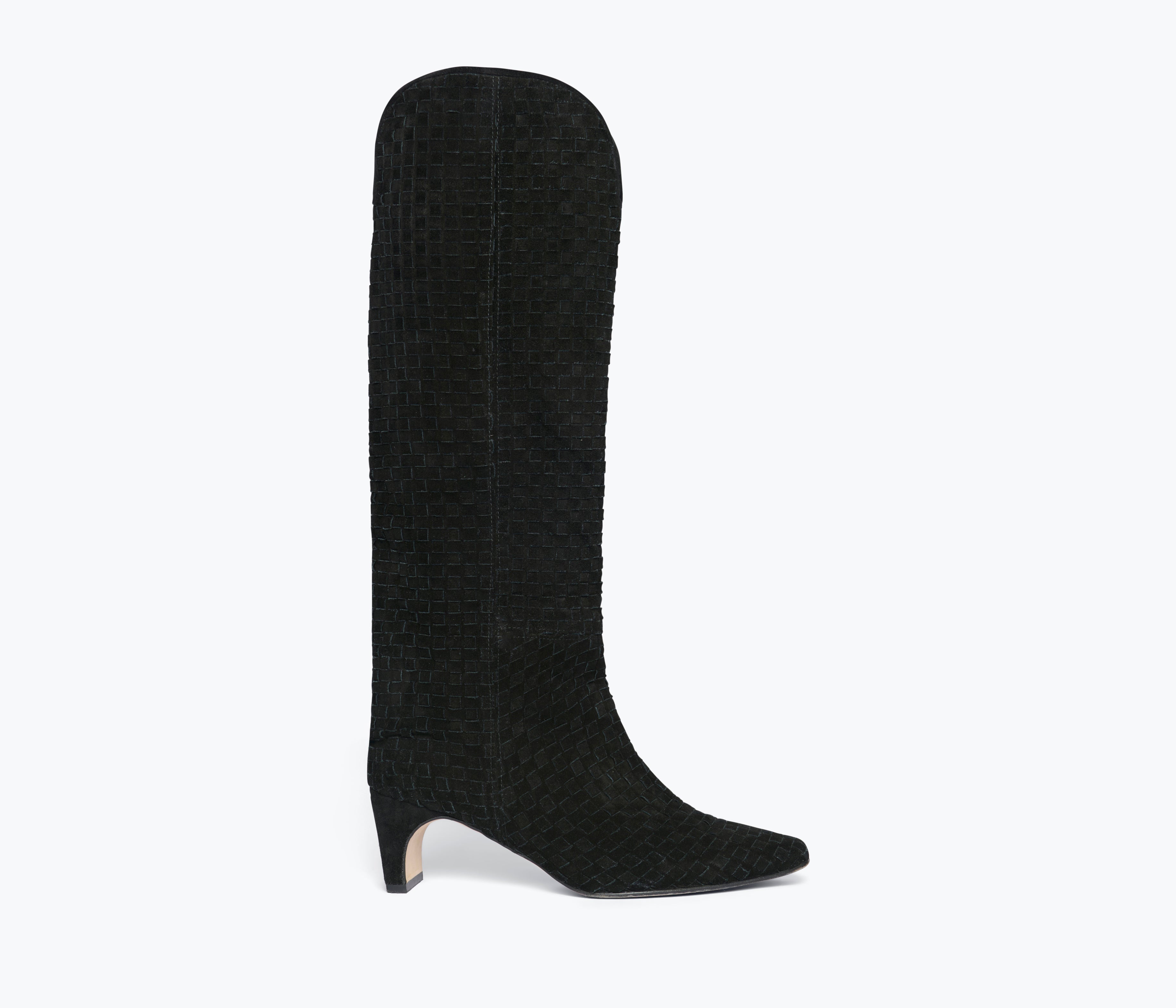 LENNOX WOVEN TALL BOOT, [product-type] - FREDA SALVADOR Power Shoes for Power Women