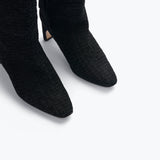 LENNOX WOVEN TALL BOOT, [product-type] - FREDA SALVADOR Power Shoes for Power Women