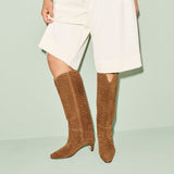 LENNOX WOVEN TALL BOOT, [product-type] - FREDA SALVADOR Power Shoes for Power Women