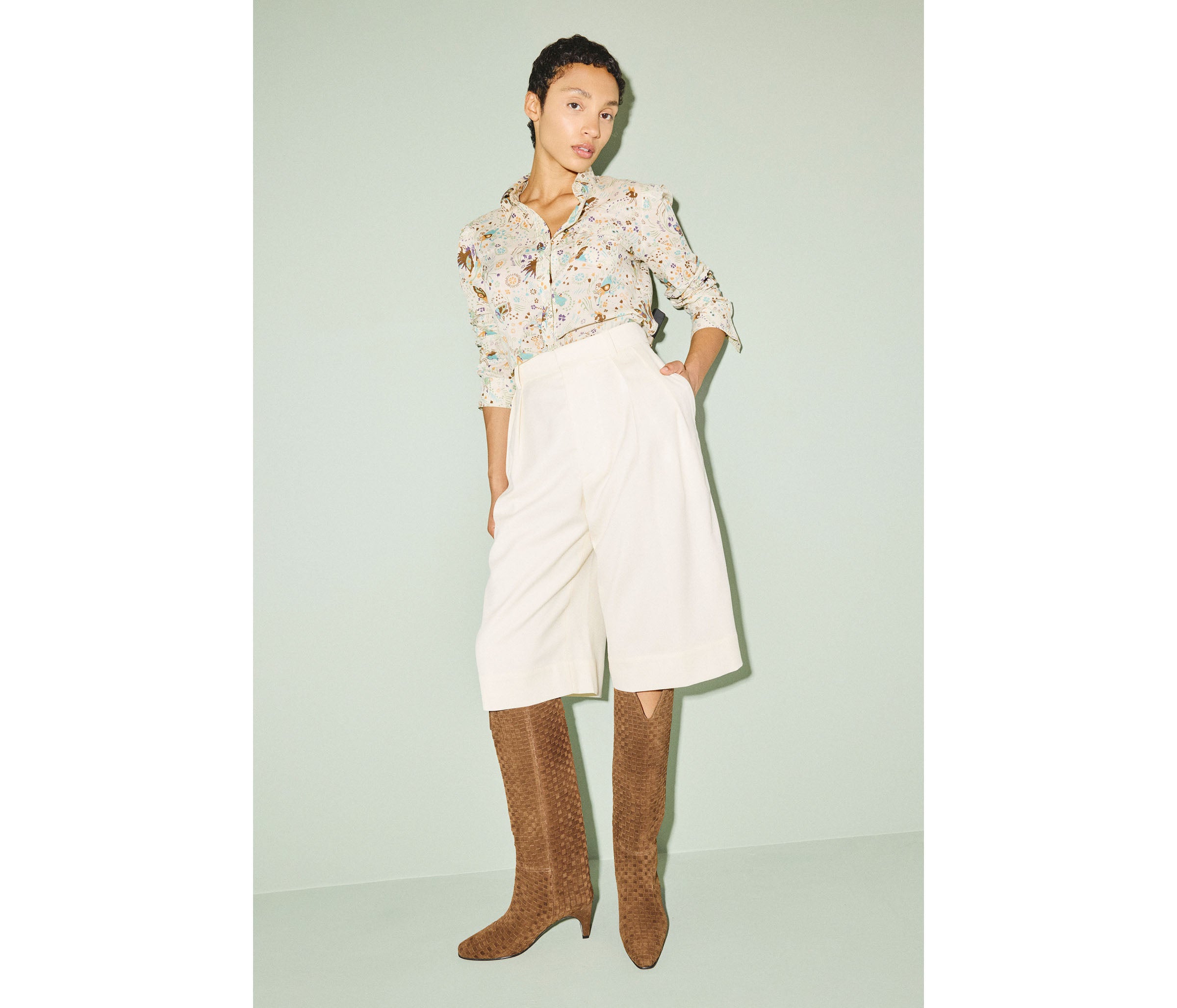 LENNOX WOVEN TALL BOOT, [product-type] - FREDA SALVADOR Power Shoes for Power Women