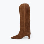 LENNOX WOVEN TALL BOOT, [product-type] - FREDA SALVADOR Power Shoes for Power Women