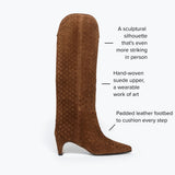 FREDA SALVADOR Lennox woven tall boot in toffee suede