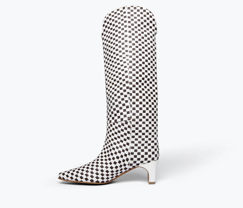 LENNOX WOVEN TALL BOOT, [product-type] - FREDA SALVADOR Power Shoes for Power Women