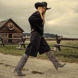 LENNOX boot in zebra haircalf, on figure