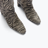 LENNOX boot in zebra haircalf, detail view