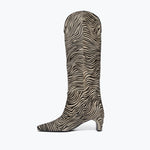 LENNOX boot in zebra haircalf, inside view