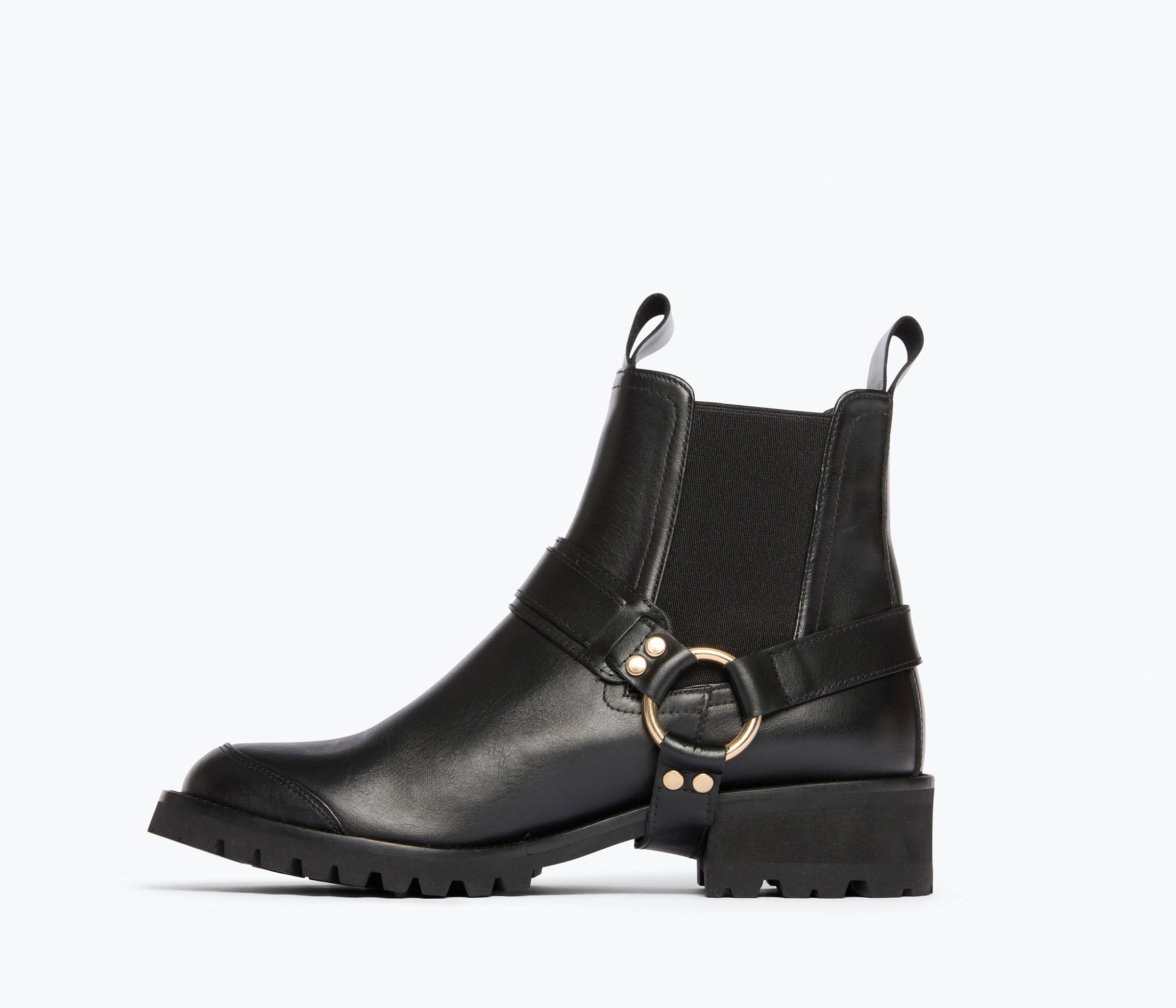 MICKEY harness boot in Black Calf WR, inside view