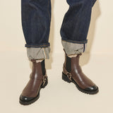 MICKEY harness boot in Dark Brown Calf WR, detail view