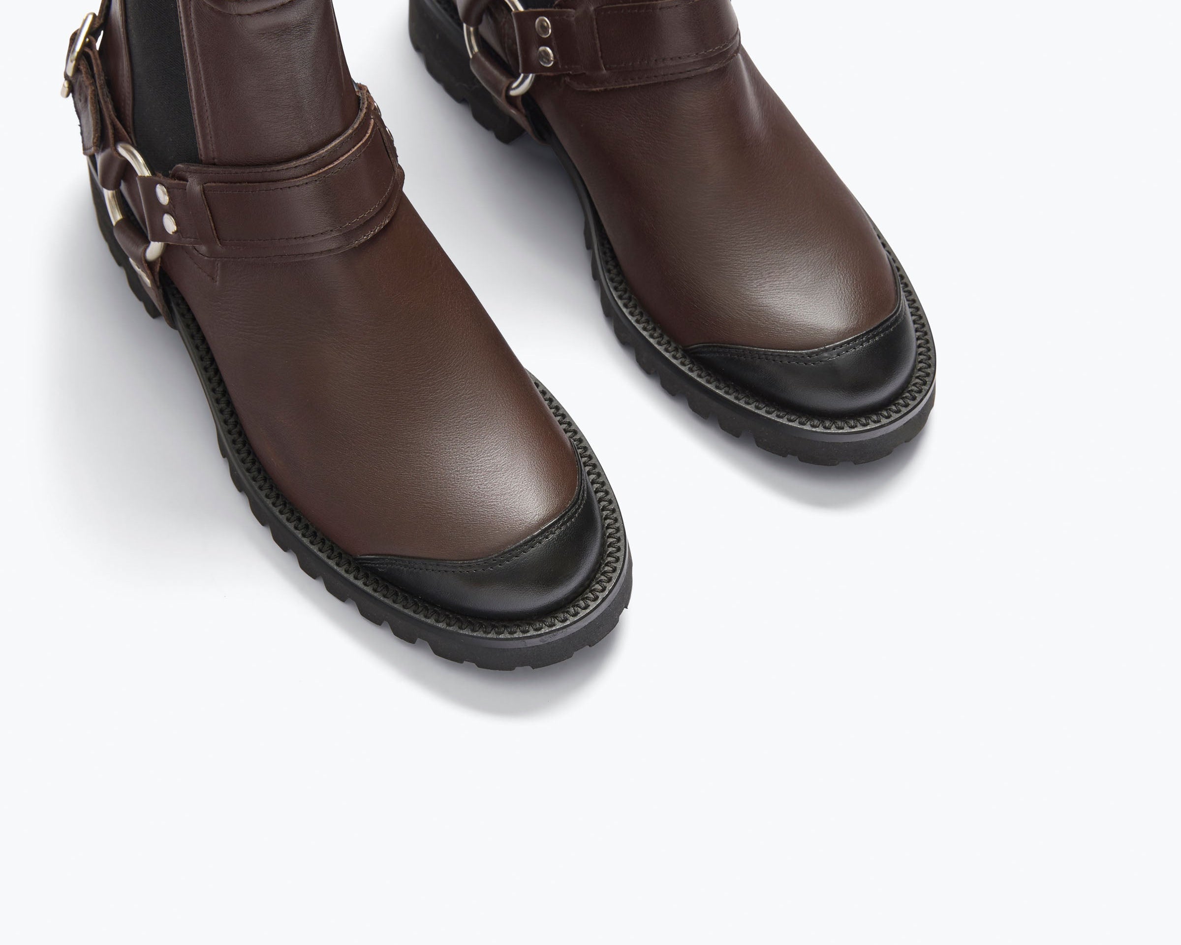 MICKEY harness boot in Dark Brown Calf WR, detail view
