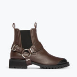 MICKEY harness boot in Dark Brown Calf WR, front view
