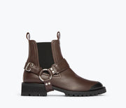 MICKEY harness boot in Dark Brown Calf WR, front view