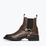 MICKEY harness boot in Dark Brown Calf WR, inside view