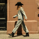 NAN boot in black buffalo, on figure