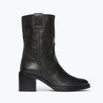NAN boot in black buffalo, front view