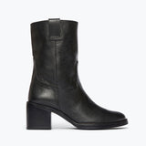 NAN boot in black buffalo, front view