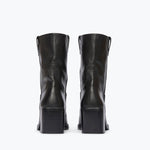 NAN boot in black buffalo, back view