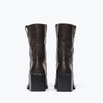 NAN boot in redwood buffalo, back view