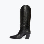 NANCIE western boot in Black Embossed Croc, inside view