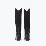 NANCIE boot in navy suede combo, back view
