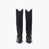NANCIE boot in navy suede combo, back view